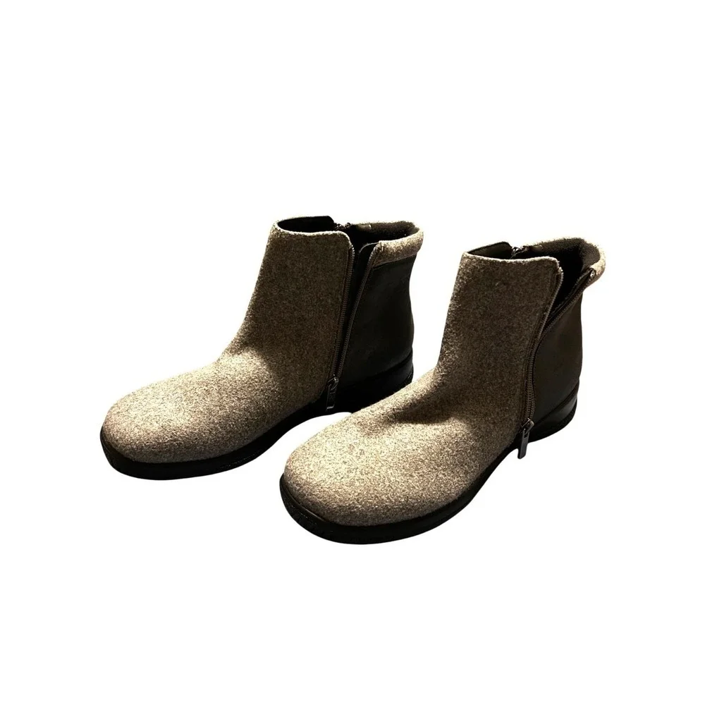 Drew Kool Suede/Flannel Orthopedic Snow Ankle Boot Grey Women's Size 10.5 M NWOB - Picture 3 of 7